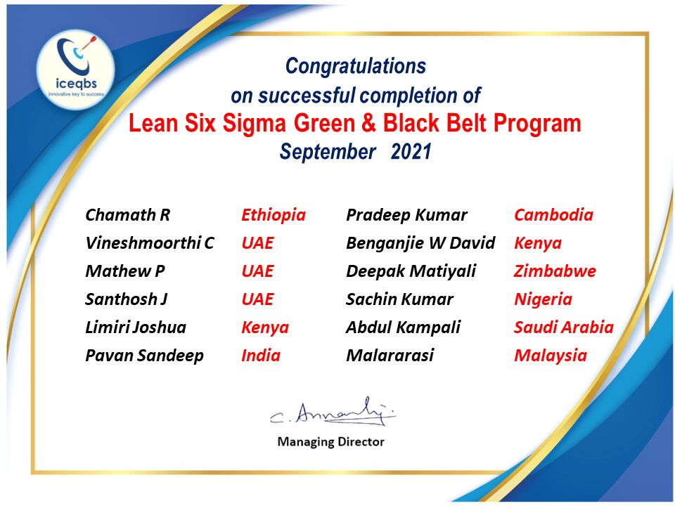 Six sigma green belt certification in India