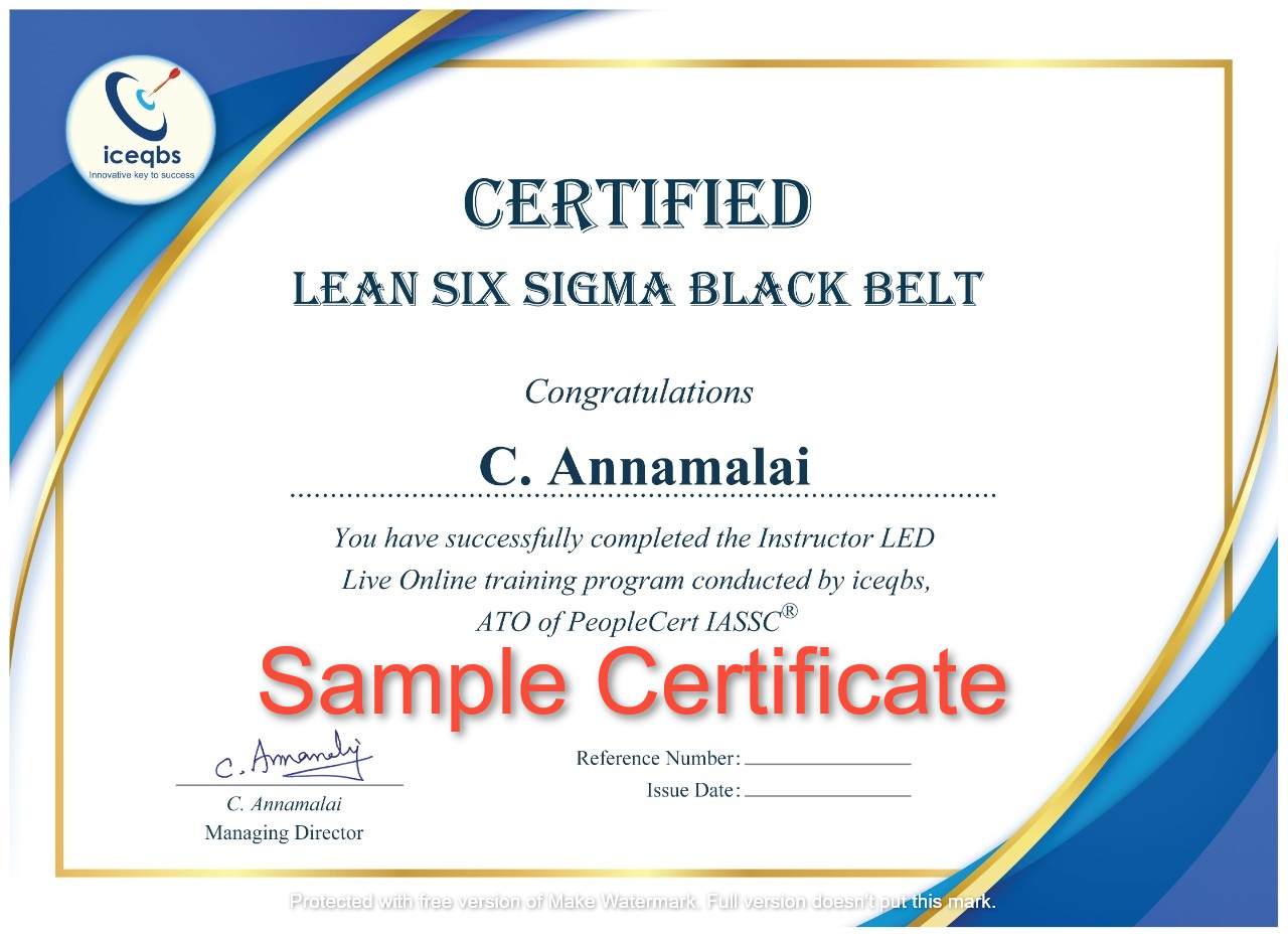 Lean Six Sigma Black Belt Certificate Benchmark Six Sigma | eduaspirant.com